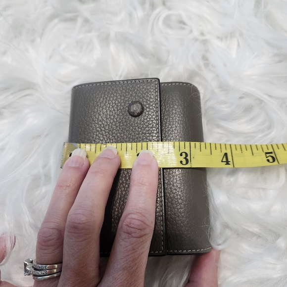 Authentic Celine Drummed Grained Calfskin Trifold Wallet Grey - Picture 13 of 15